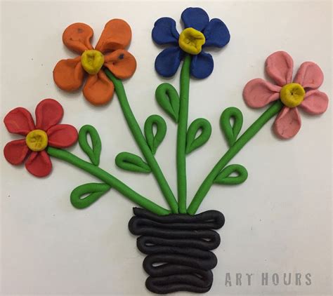 clay modelling flowers